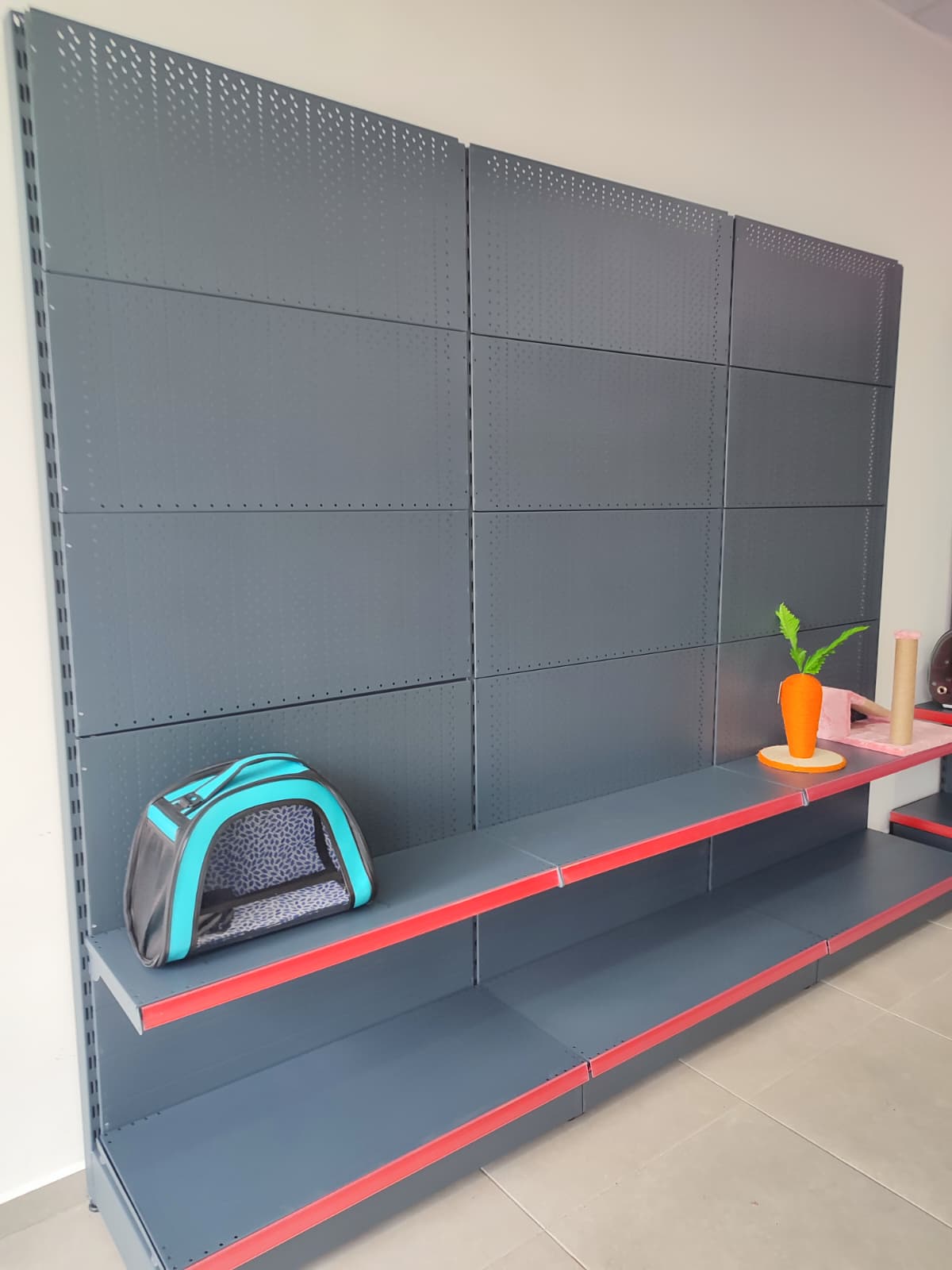 Delikli Hırdavat Rafı – 2 Katlı Antrasit, 2 Ünite – W180 × H220 × D30/40 cm