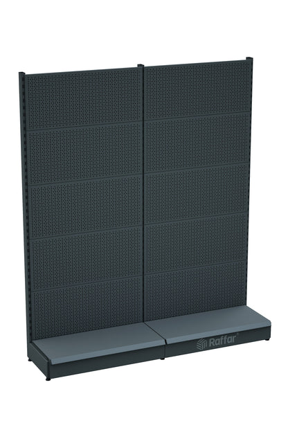 Bazalı Delikli Hırdavat Rafı – Antrasit, 2 Ünite – W180 × H220 × D30/40 cm