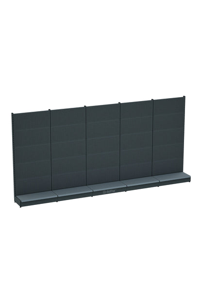 Bazalı Delikli Hırdavat Rafı – Antrasit, 5 Ünite – W450 × H220 × D30/40 cm