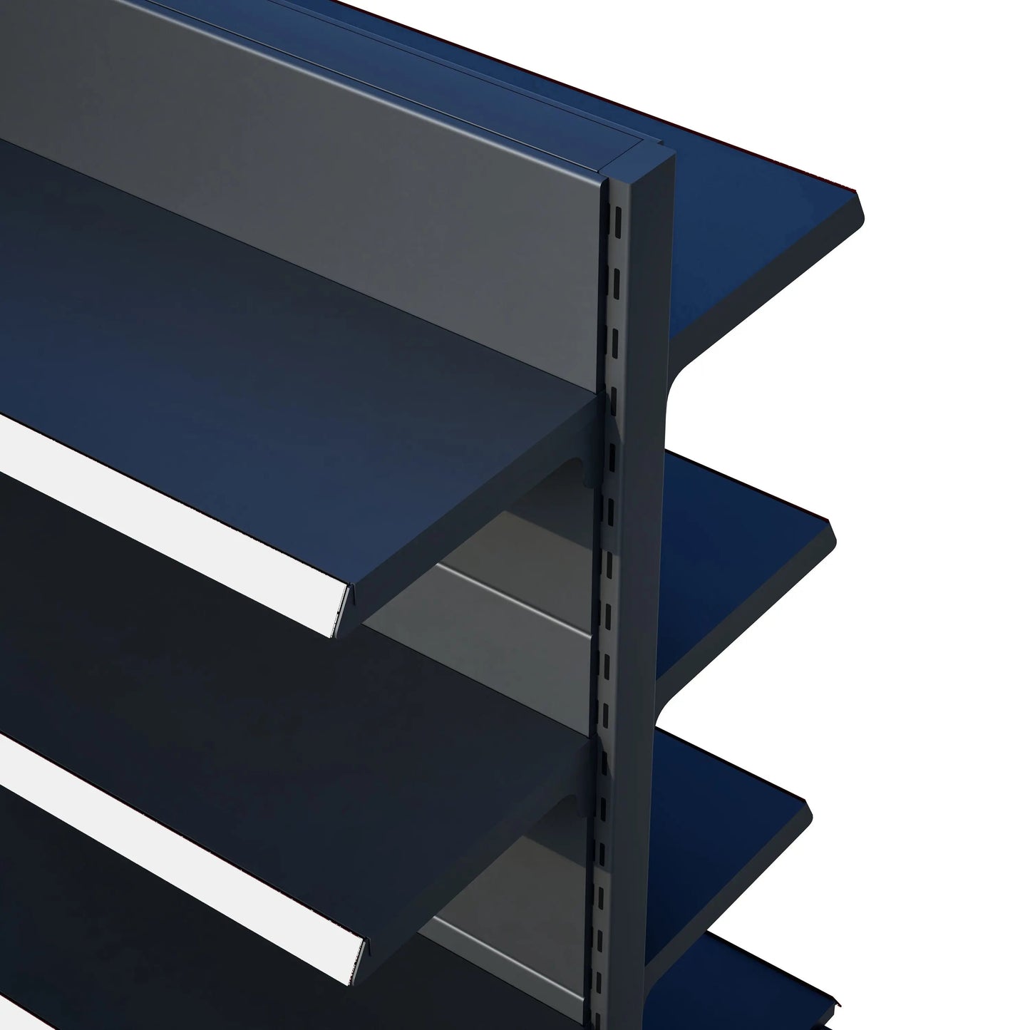 Antrasit Metal Çift Yönlü Orta Reyon 4 Katlı 2'li Birleşik  Market Raf Sistemi | Market Rafı |  G180CM Yükseklik H140 CM| Raffar