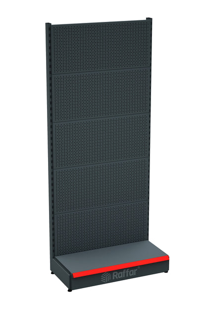 Bazalı Delikli Hırdavat Rafı – Antrasit, Tek Ünite – W90 × H220 × D30/40 cm