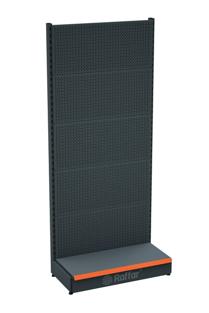 Bazalı Delikli Hırdavat Rafı – Antrasit, Tek Ünite – W90 × H220 × D30/40 cm