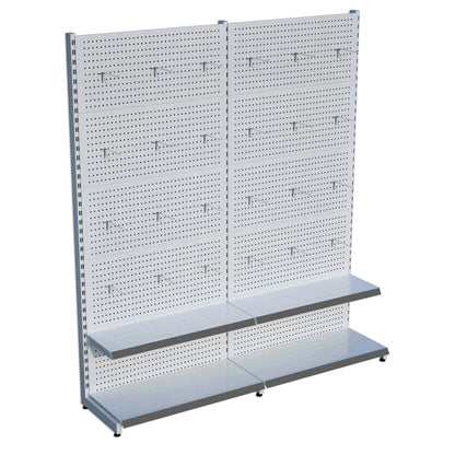 Beyaz Metal 2'li Birleşik 2 Katlı Market Raf Sistemi | Market Rafı | G180CM Yükseklik H220 CM| Raffar