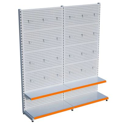 Beyaz Metal 2'li Birleşik 2 Katlı Market Raf Sistemi | Market Rafı | G180CM Yükseklik H220 CM| Raffar