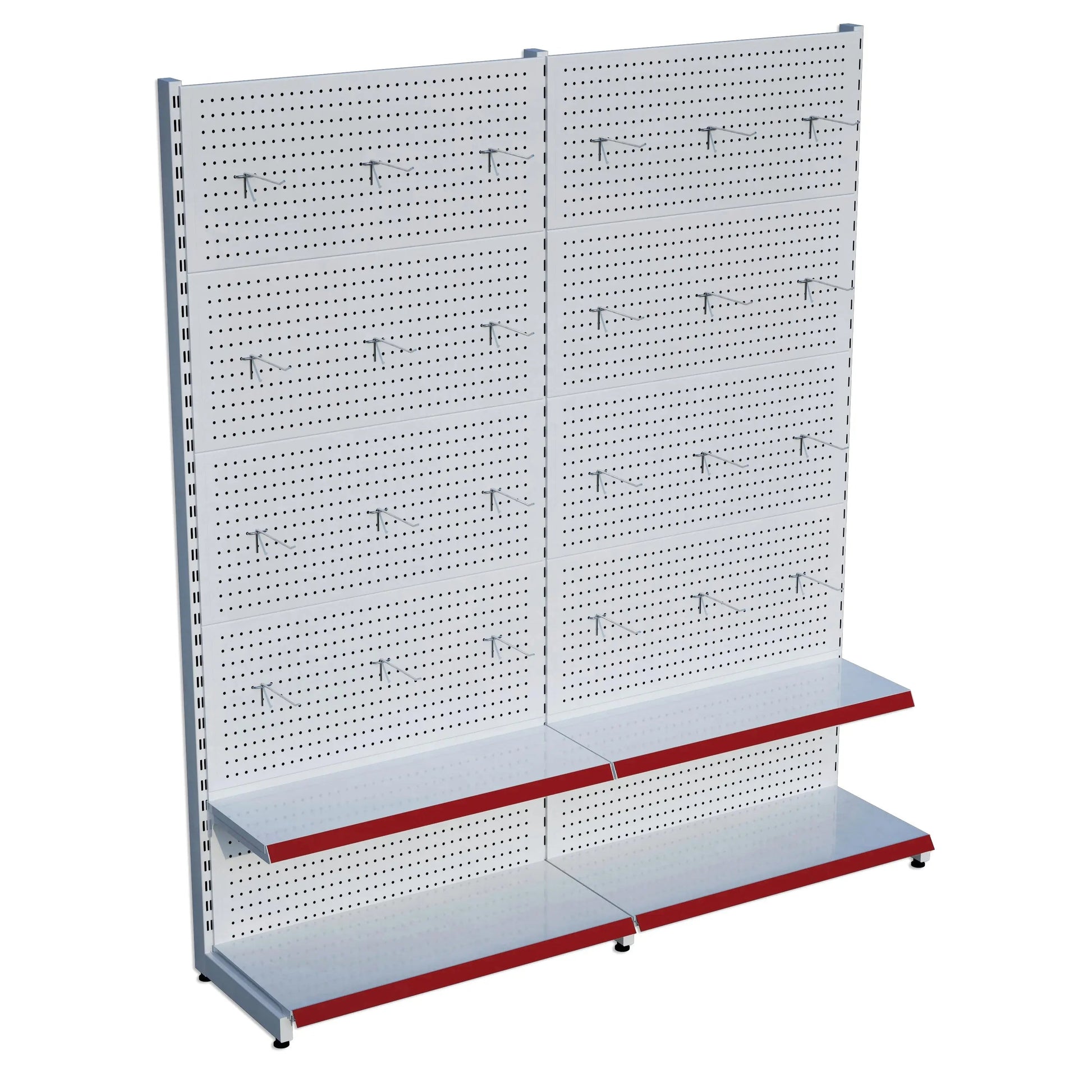 Beyaz Metal 2'li Birleşik 2 Katlı Market Raf Sistemi | Market Rafı | G180CM Yükseklik H220 CM| Raffar