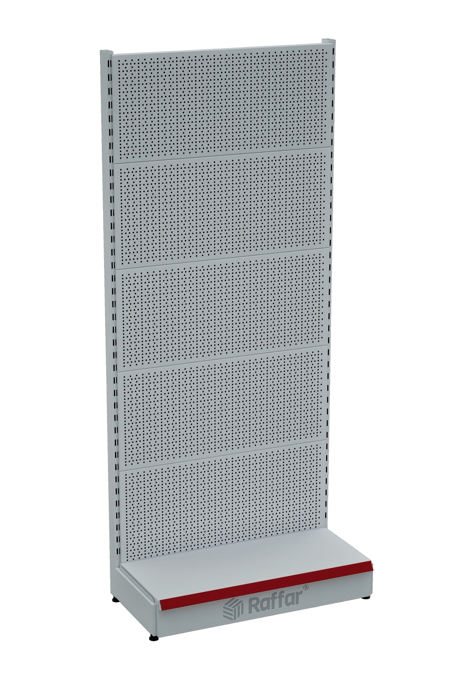 BAZALI Beyaz Metal Delikli  Market Raf Sistemi | Hırdavat Rafı | G90CM Yükseklik H220 CM|