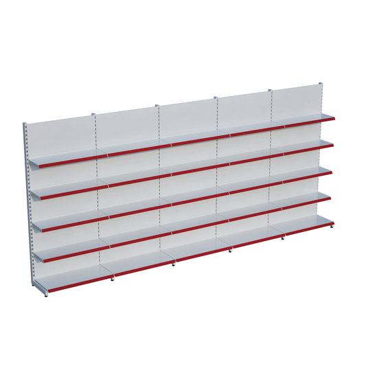 Beyaz Metal 5 Katlı 5'lİ Birleşik Katlı Market Raf Sistemi | Market Rafı | G450CM Yükseklik H220 CM|