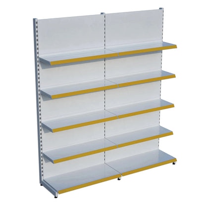 Beyaz Metal 5 Katlı 2'li Birleşik Katlı Market Raf Sistemi | Market Rafı | G180CM Yükseklik H220 CM| Raffar