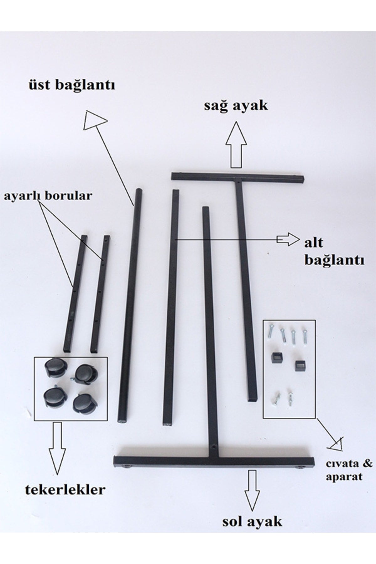 Eteklik Askılık Ayarlanabilir Elbise & Giysi Askılık Siyah Askılık