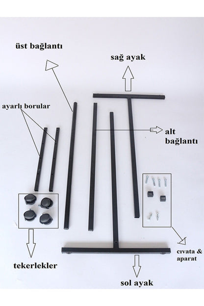 Eteklik Askılık Ayarlanabilir Elbise & Giysi Askılık Siyah Askılık