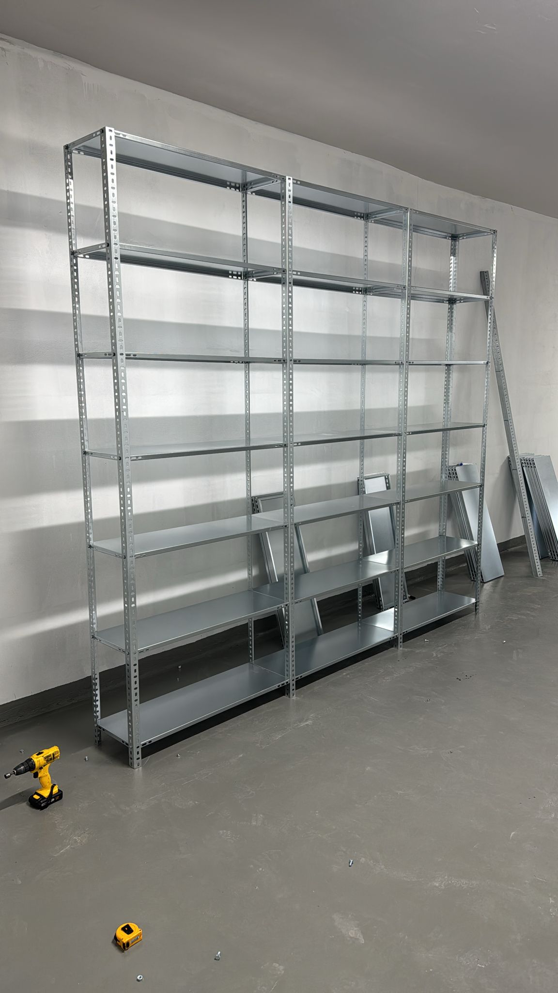 Galvaniz 3 Katlı 2Li Birleşik Arşiv Raf Sistemi - Çelik Raf - Metal Raf