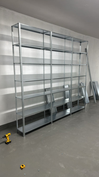 Galvaniz 3 Katlı 2Li Birleşik Arşiv Raf Sistemi - Çelik Raf - Metal Raf