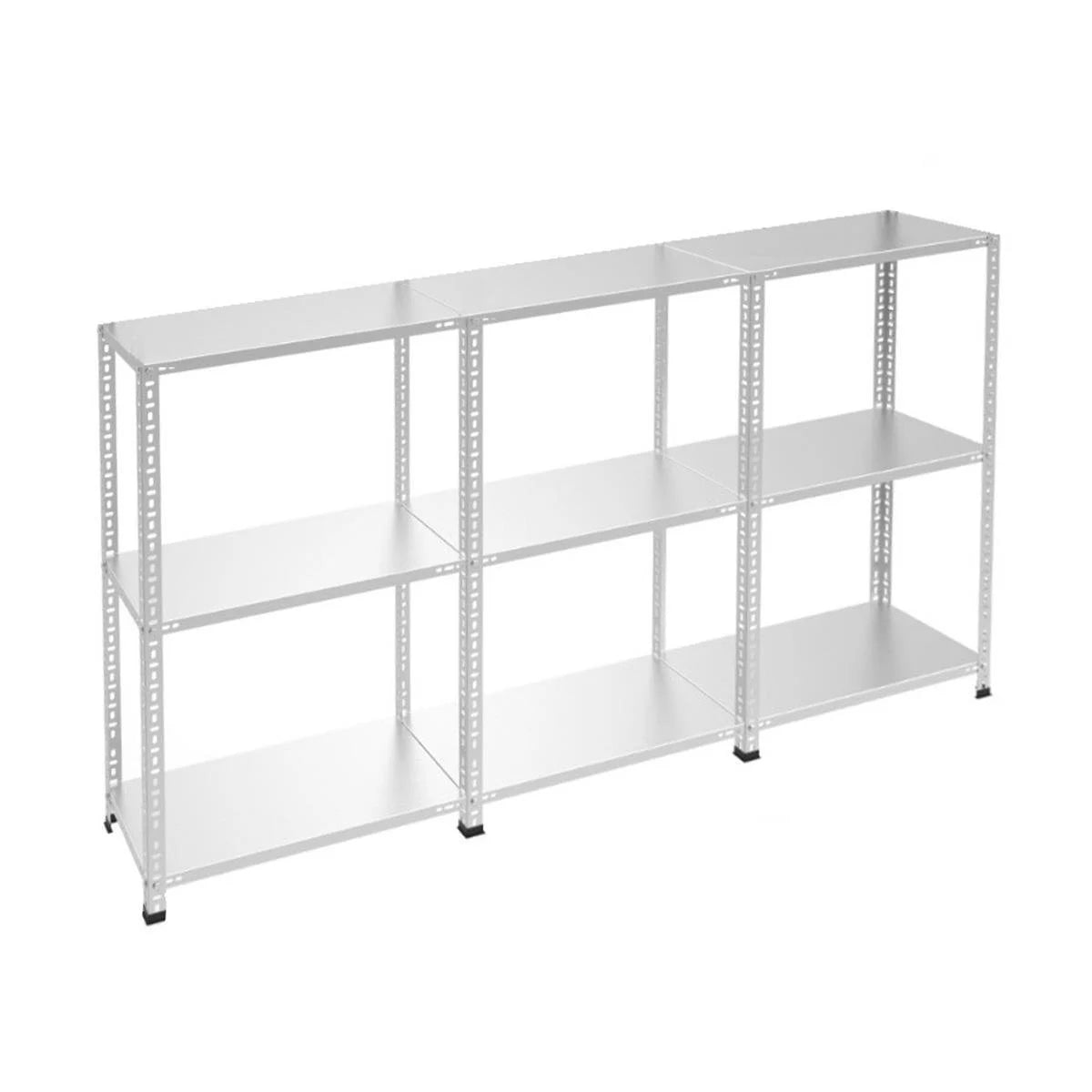 Galvaniz 3 Katlı 3Lü Birleşik Arşiv Raf Sistemi - Çelik Raf - Metal Raf