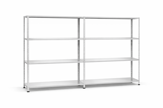 Galvaniz 4 Katlı 2Li Birleşik Arşiv Raf Sistemi - Çelik Raf - Metal Raf