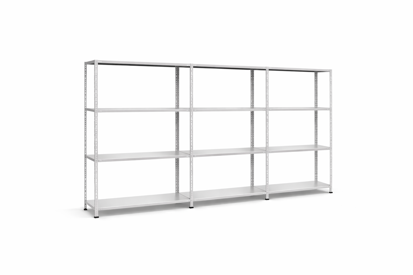 Galvaniz 4 Katlı 3Lü Birleşik Arşiv Raf Sistemi - Çelik Raf - Metal Raf