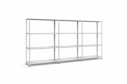 Galvaniz 4 Katlı 3Lü Birleşik Arşiv Raf Sistemi - Çelik Raf - Metal Raf