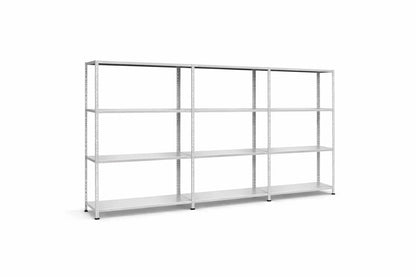 Galvaniz 4 Katlı 3Lü Birleşik Arşiv Raf Sistemi - Çelik Raf - Metal Raf Raffar