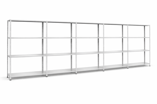 Galvaniz 4 Katlı 5Li Birleşik Arşiv Raf Sistemi - Çelik Raf - Metal Raf