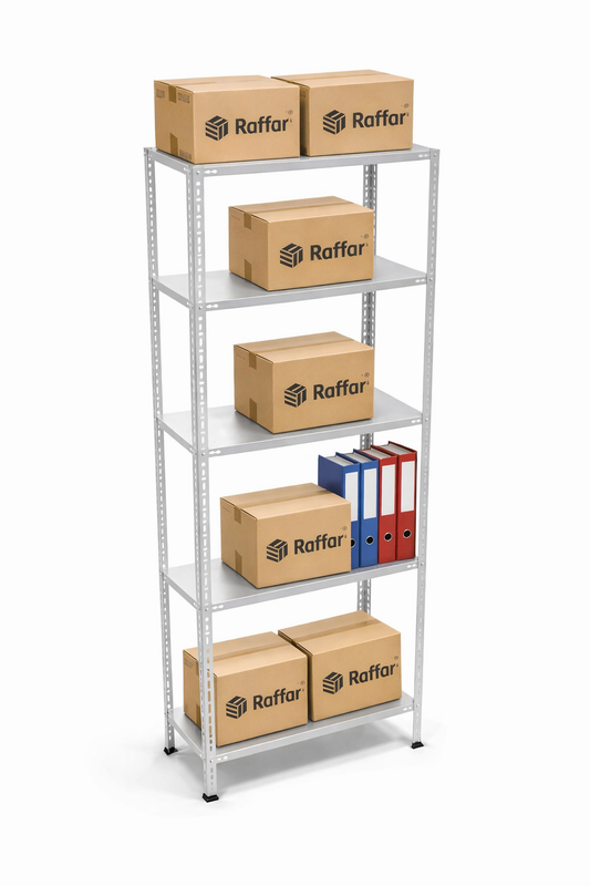 Galvaniz 5 Katlı Arşiv Raf Sistemi - Çelik Raf - Metal Raf