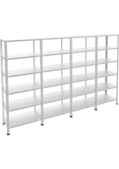 Galvaniz 6 Katlı 4Lü Birleşik Arşiv Raf Sistemi - Çelik Raf - Metal Raf Raffar