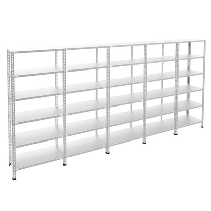 Galvaniz 6 Katlı 5Li Birleşik Arşiv Raf Sistemi - Çelik Raf - Metal Raf