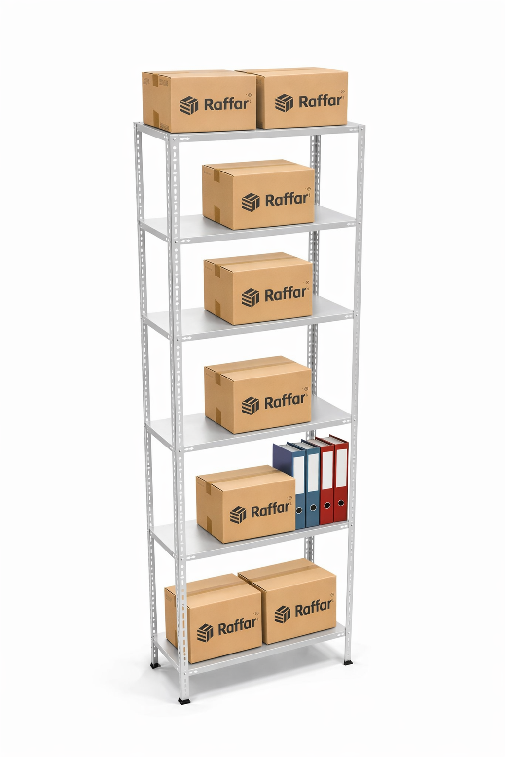 Galvaniz 6 Katlı Arşiv Raf Sistemi - Çelik Raf - Metal Raf