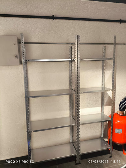 Galvaniz 7 Katlı 2Li Birleşik Arşiv Raf Sistemi - Çelik Raf - Metal Raf