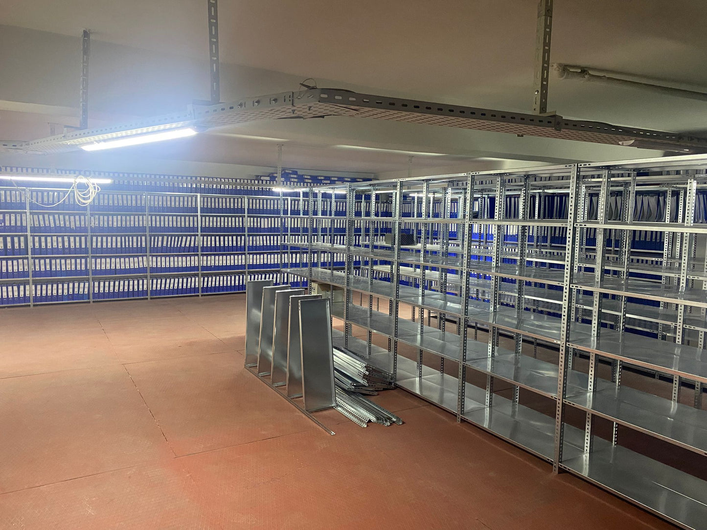 Galvaniz 7 Katlı 2Li Birleşik Arşiv Raf Sistemi - Çelik Raf - Metal Raf