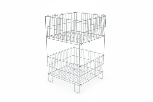 Katlanır Sepet Çift Katlı Tel Sepet 60x80 Cm Raffar