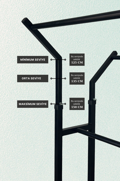 V Ayarlı Askılık Ayarlanabilir Stand Eteklik Giysi Ve Elbise Askılığı Tekerlekli Mağaza Askılığı