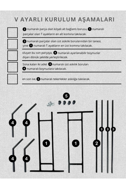 V Ayarlı Askılık Ayarlanabilir Stand Eteklik Giysi Ve Elbise Askılığı Tekerlekli Mağaza Askılığı